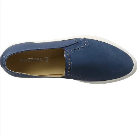 🇮🇹 Peperosa Women 102 Derbys Flats Blue natural leather loafers Made in Italy - Picture 8 of 10